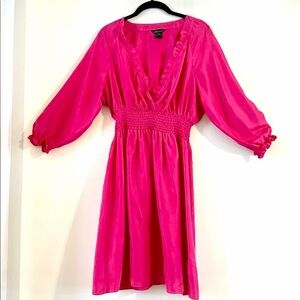 Moda International Elegant Fuchsia Silk Dress Size XL